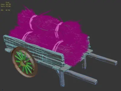 Game Ancient Chinese Transport - Grass Cart 3D model