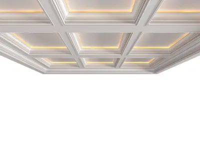 Modern coffered illuminated ceiling Art Deco style  3D model