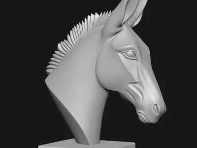 Donkey head sculpture 3D print model