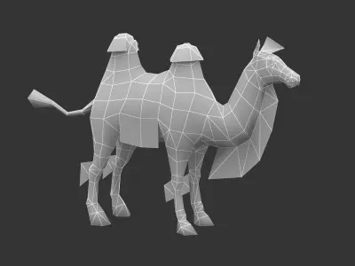 low-poly animated camel Low-poly 3D model