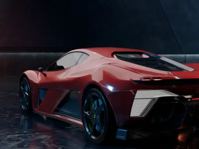 Ferrarri car 3d High Poly model   3D model