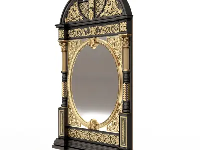 Carved Classic Mirror 07 Low-poly 3D model