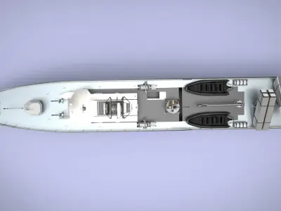 Fast Patrol Boat 40  Low-poly 3D model