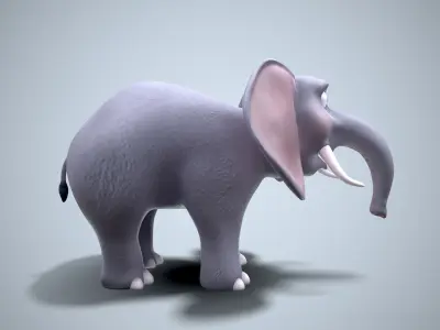 cartoon elephant Low-poly 3D model order