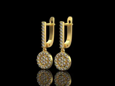 Round earring model 493 3D print model