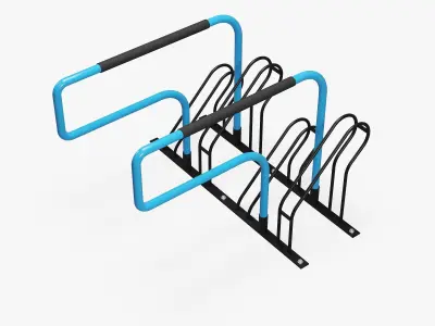 Multi Purpose P Shape Bicycle Rack 3D model
