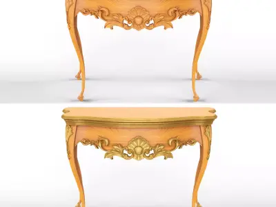 Wooden classic console table 01 06 3D model