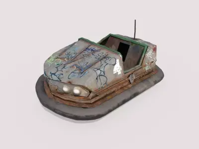 Abandoned Pripyat Bumper Car-Dodgem Car 3 Low-poly 3D model