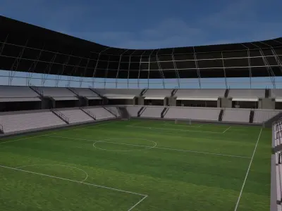 Football Stadium and Interiors Low-poly 3D model buy
