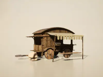 Carriage 01 Low-poly 3D model purchase