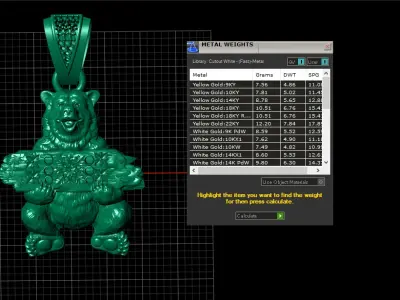 POLAR BEAR ANIMAL PENDANT 3D PRINTABLE MODEL  3D print model