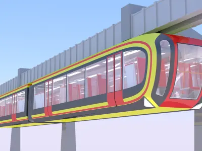 Elevated train concept 2025 3D model