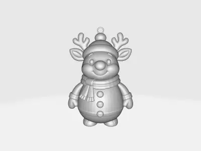Cute Christmas Reindeer Ornament Festive Holiday Winter Decor 3D print model
