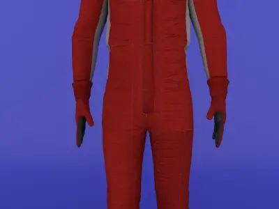 Racer man in racing suit Low-poly 3D model