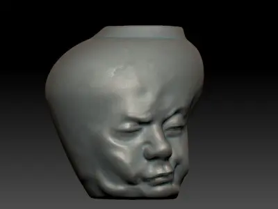 face-vase 3 sculpture with face 3D print model