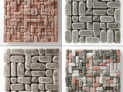 Stone block old decor  3D model