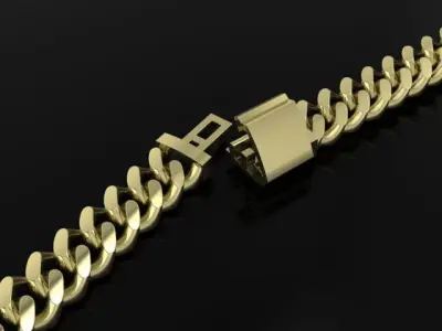 Cuban Chain Bracelet Necklace Link SIZE 8MM Width 3D print model