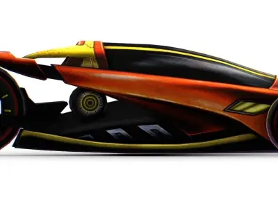 Cartoon Toy AR Racing Car 04 Low-poly 3D model