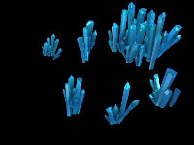 Stone Dragon Impossible - Long Cave Crystal Wall 01 3D model