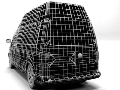 VW T6 TRANSPORTER HIGH Low-poly 3D model