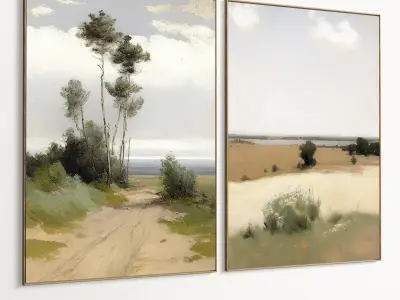 Plaster Two Photo Frame 465 Low-poly 3D model