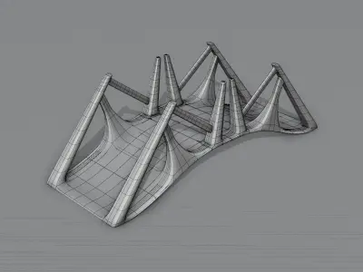 Curved Bridge 3D model