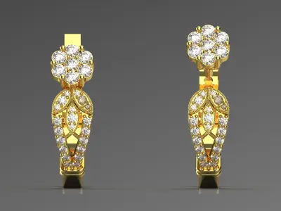 luxury diamond earring je0015 3D print model