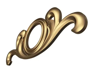 Carved Door Handle Decor 02 Low-poly 3D model