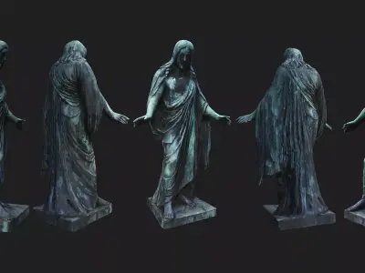 Jesus Statue - Low Poly - Photogrammetry Low-poly 3D model