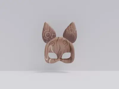 wooden mask Low-poly 3D model