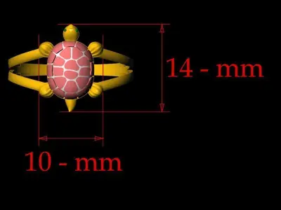 Simple Tortoise Ring - 10 3D print model