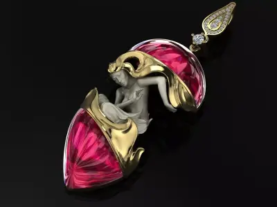 Magerit Jewelry Pendant Gold 3D print model