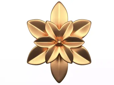 Round Rosette Plaster Molding Decoration Low-poly 3D model