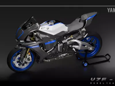 Yamaha R1M 2022 - Performance Black Low-poly 3D model