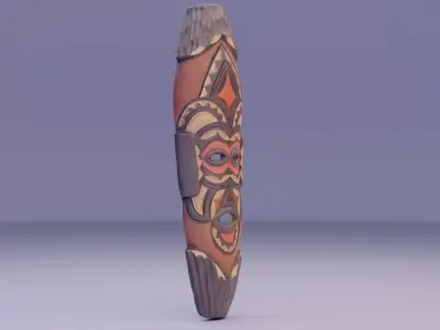 African Mask 07  Low-poly 3D model