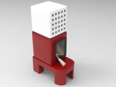 Cubic Stove Low-poly 3D model