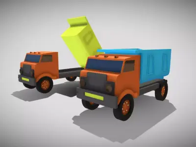 Toy Truck Low-poly 3D model