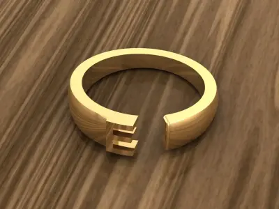 Alphabet Ring E 3D print model
