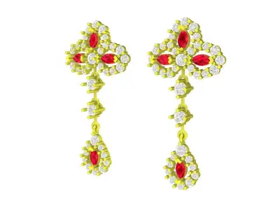 A7859 Diamond Fashion Earrings 3D print model
