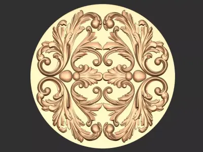 Door carved ornament 3D model