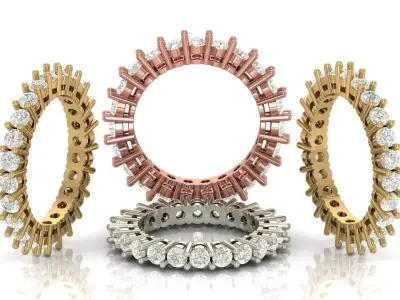  Diamond Wedding Band 3D print model