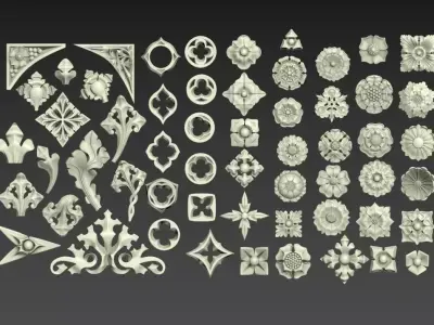 Victorian Gothic Flower Designs 3D print model