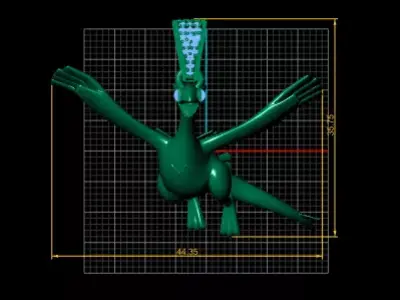 Golden Sky Dragon Pendant  Flying  3D Jewelry Model  3D print model