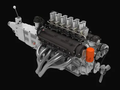 Ferrari 400 Superamerica Engine - 4 liter 3D model