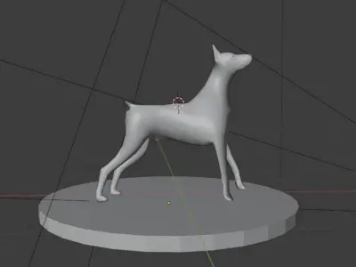 Doberman Low-poly 3D model
