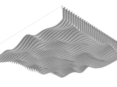 Parametric Ceiling Wave Contour Design with Hangers 3D model