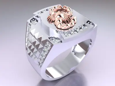 Scorpion Ring - Men ring - N4195 3D print model