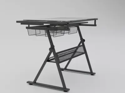 Study Desk Low-poly 3D model