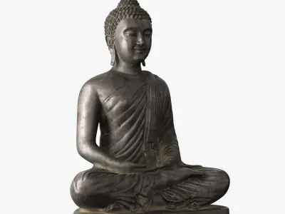 Thai Buddha statue Low-poly 3D model