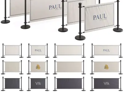 Cafe Barrier Modular Set Vol 2 3D model